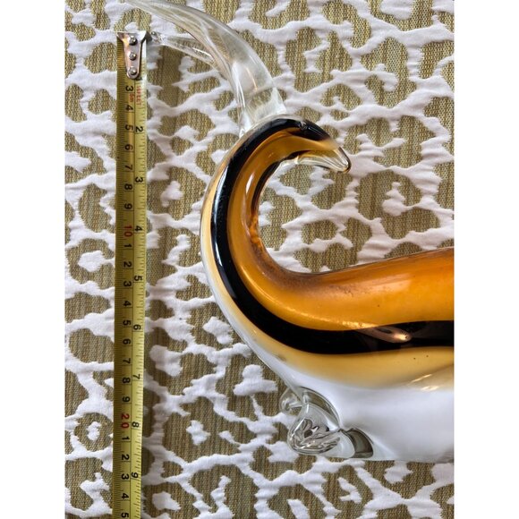 RARE Dynasty Gallery Antelope Hand Fused Art Glass Lt'd Ed 'Vinci' Line AMBR BLK - Picture 12 of 12